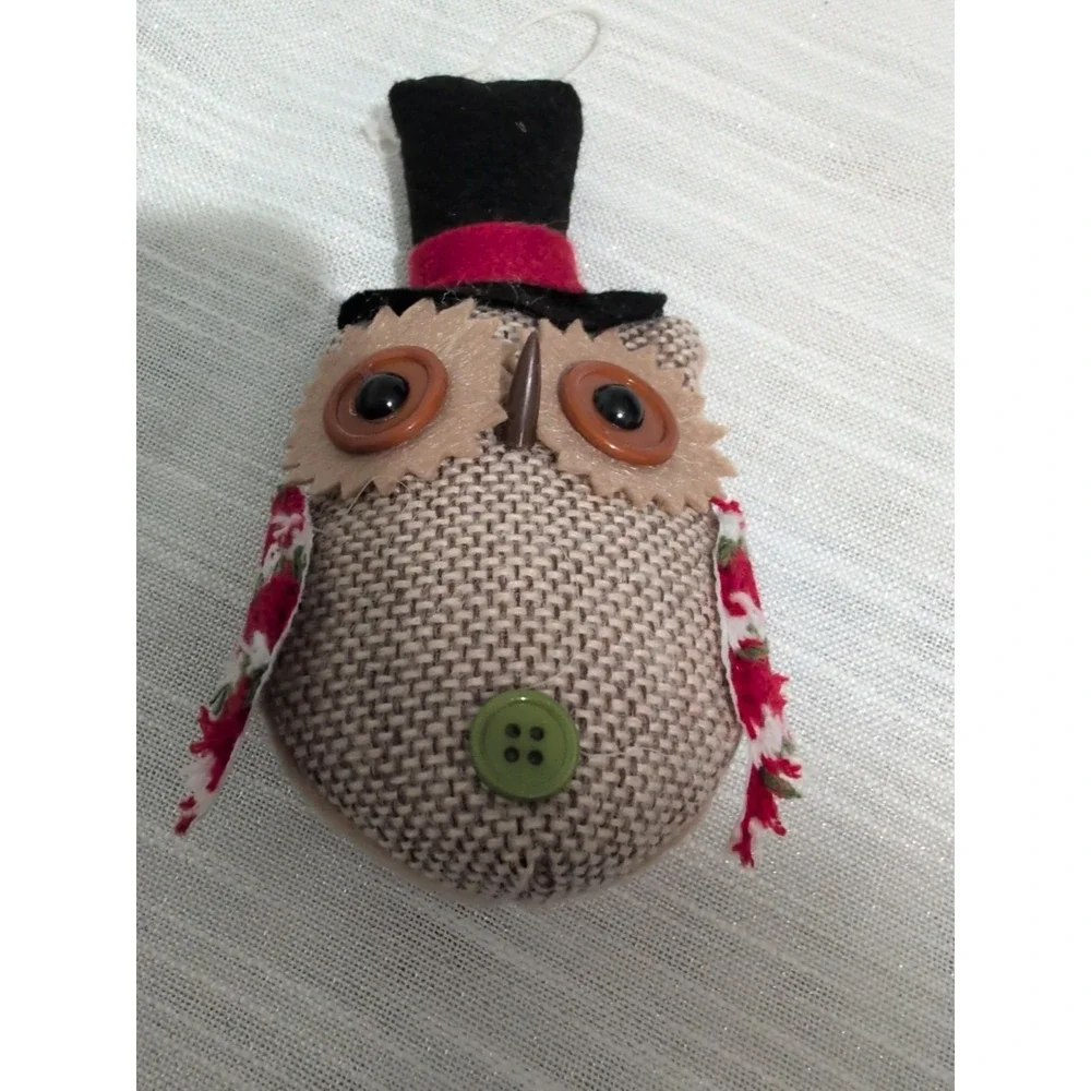 Plush Burlap‎ Scarecrow Owls Handmade Fall Autumn Halloween Ornaments